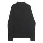 RALPH LAUREN Mens Black Long Sleeve Plain Polo Shirt L Cotton Classic Fit