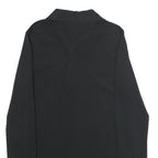 RALPH LAUREN Mens Black Long Sleeve Plain Polo Shirt L Cotton Classic Fit