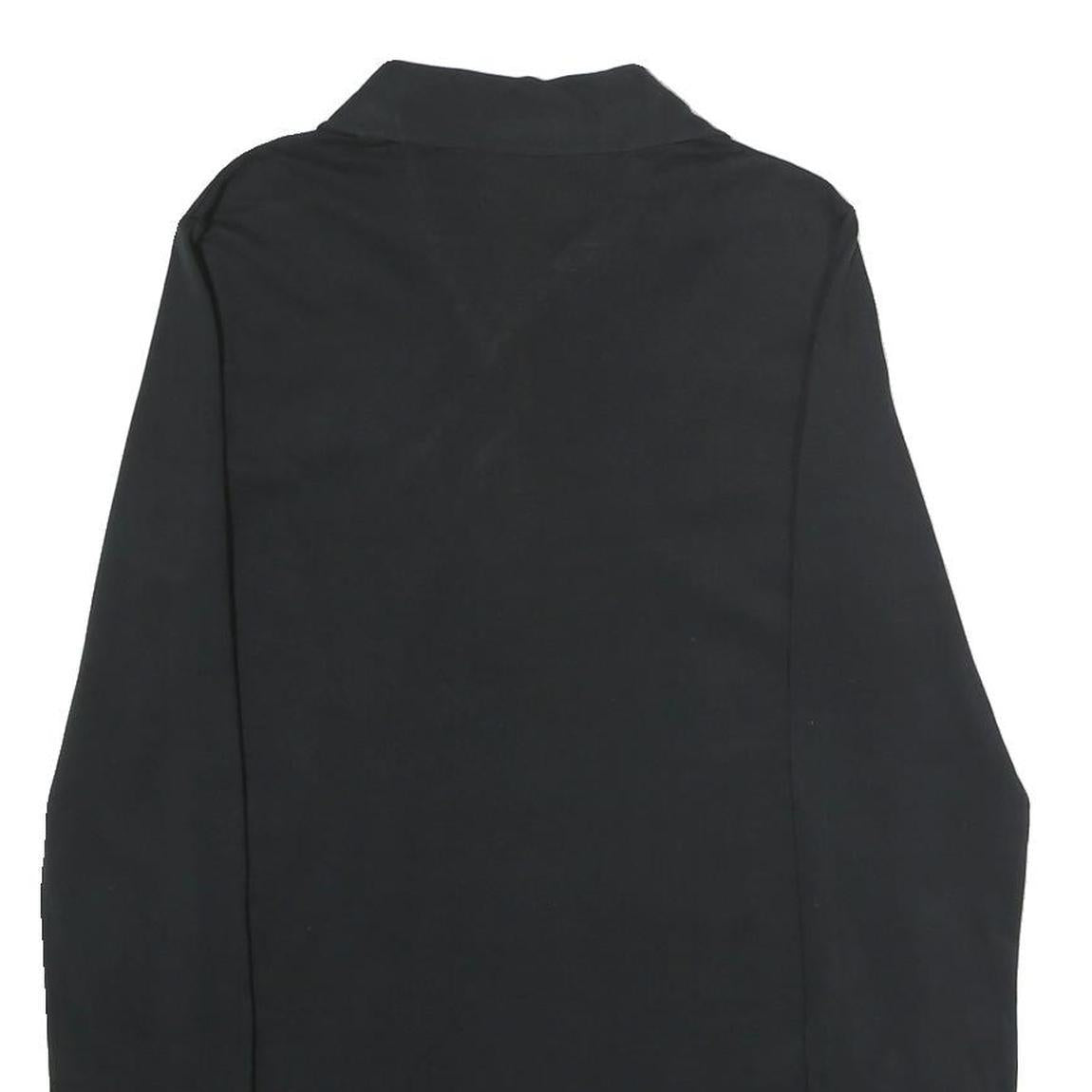 RALPH LAUREN Mens Black Long Sleeve Plain Polo Shirt L Cotton Classic Fit