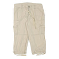 Womens Beige Casual Cotton Blend Cargo Shorts Size M W29 Drawstring Pockets