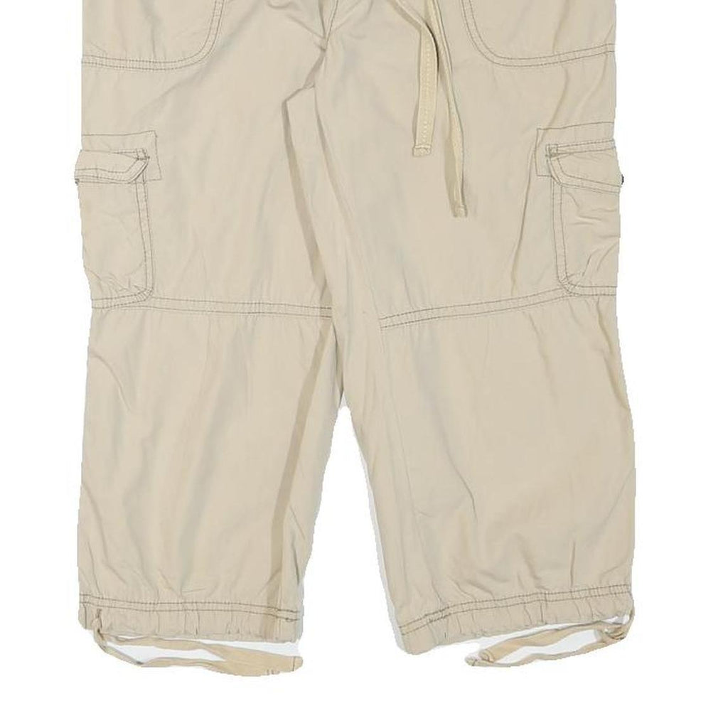 Womens Beige Casual Cotton Blend Cargo Shorts Size M W29 Drawstring Pockets