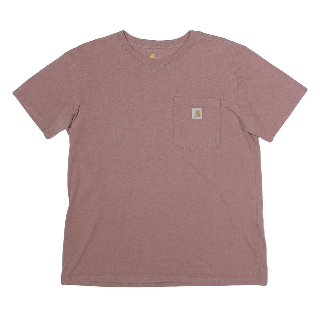 CARHARTT Womens Mauve Pocket T-Shirt L Short Sleeve Crew Neck Cotton Blend