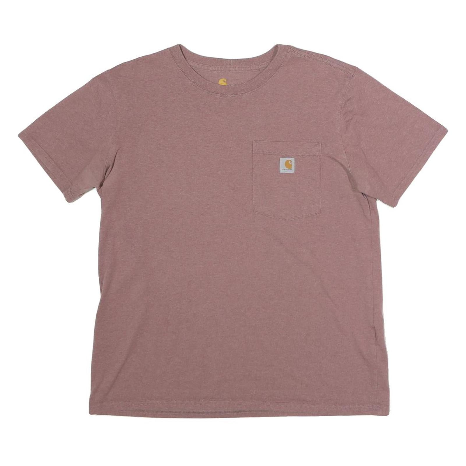 CARHARTT Womens Mauve Pocket T-Shirt L Short Sleeve Crew Neck Cotton Blend
