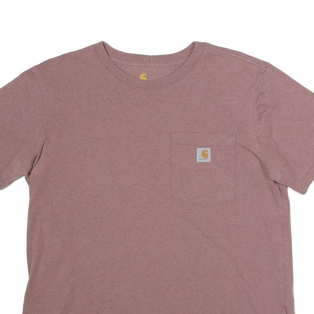 CARHARTT Womens Mauve Pocket T-Shirt L Short Sleeve Crew Neck Cotton Blend