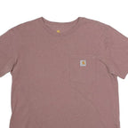 CARHARTT Womens Mauve Pocket T-Shirt L Short Sleeve Crew Neck Cotton Blend
