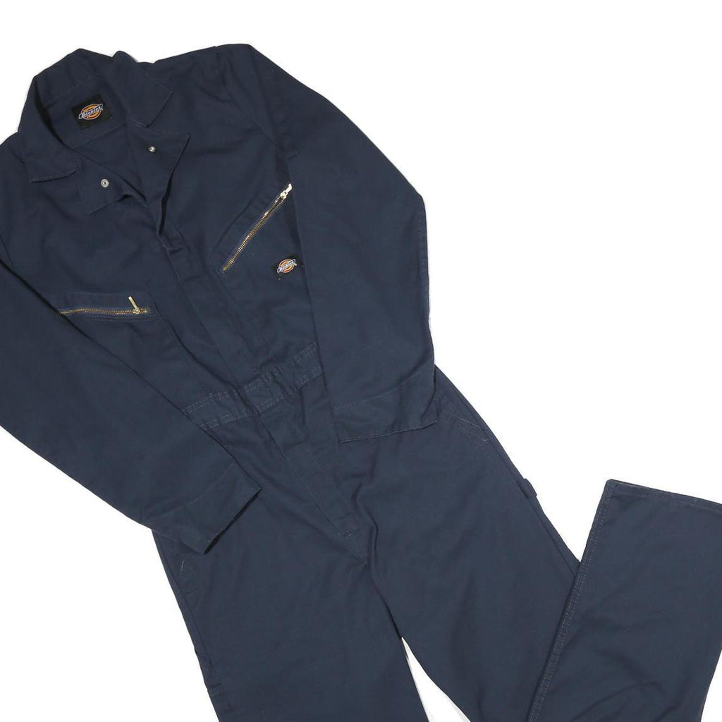 DICKIES Mens Navy Blue Regular Fit Polyester Blend Dungarees M W32 L30 Workwear