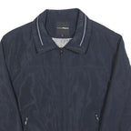 CHARLES VOGELE Mens Navy Blue Casual Jacket L Polyester Zip Plain Lightweight