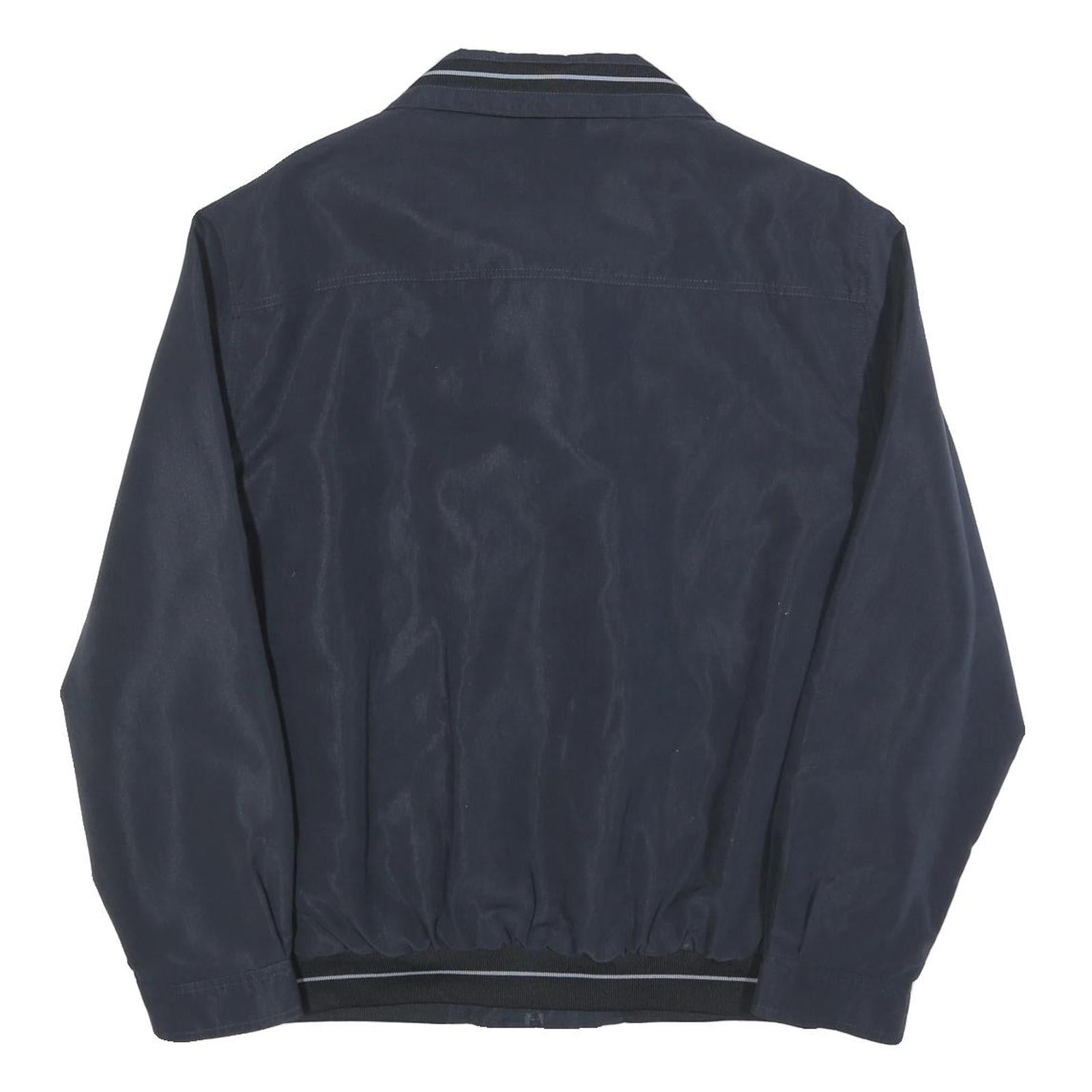 CHARLES VOGELE Mens Navy Blue Casual Jacket L Polyester Zip Plain Lightweight