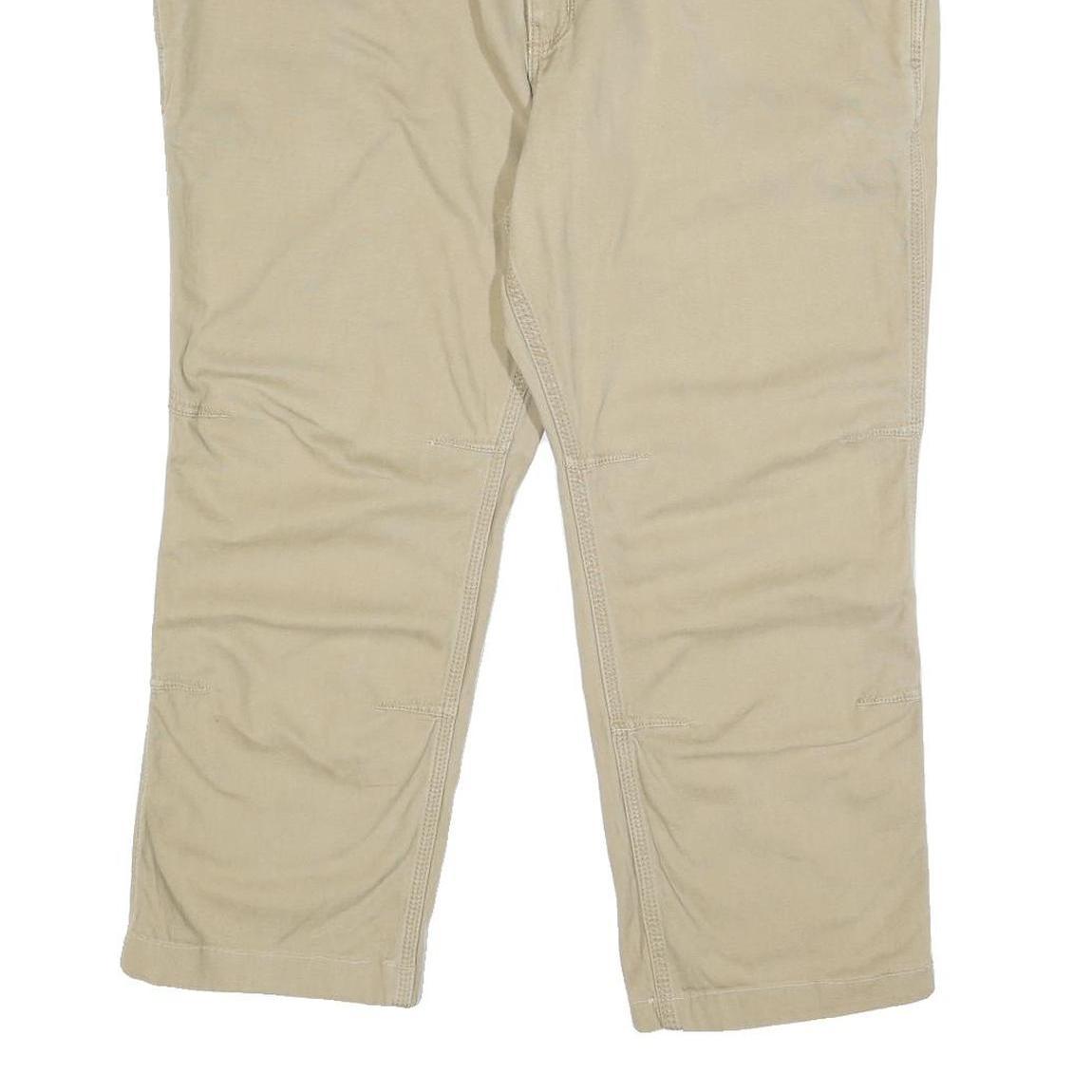 CARHARTT Mens Cotton Blend Beige Regular Straight Fit Trousers W42 L25