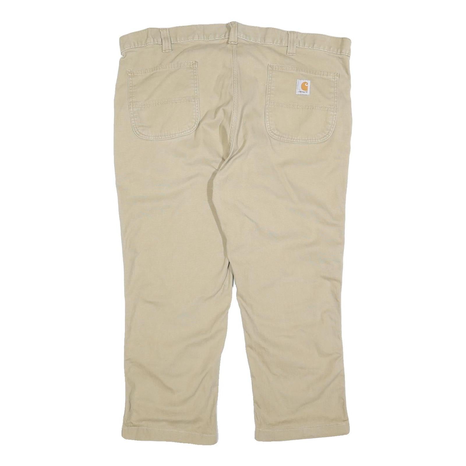 CARHARTT Mens Cotton Blend Beige Regular Straight Fit Trousers W42 L25
