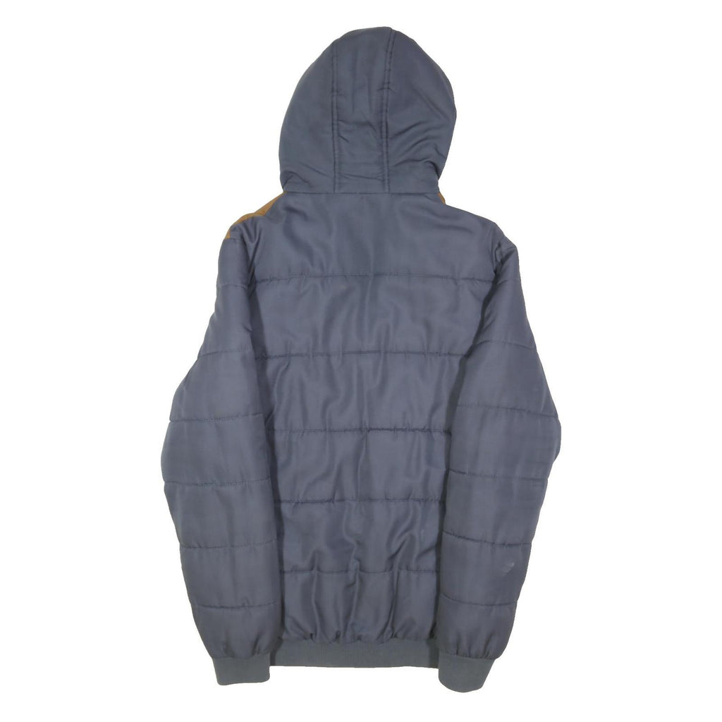 KANGOL Mens Blue & Brown Zip Jacket M Polyester Blend Casual Lightweight Hooded