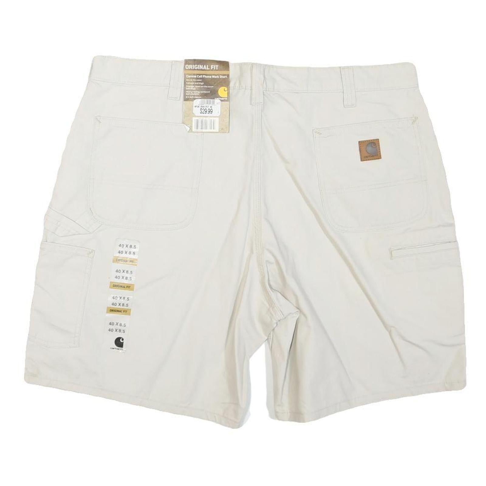 CARHARTT Mens White Cotton Blend Workwear Shorts XL W40 Original Fit Utility