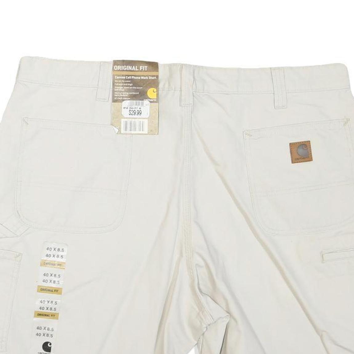 CARHARTT Mens White Cotton Blend Workwear Shorts XL W40 Original Fit Utility