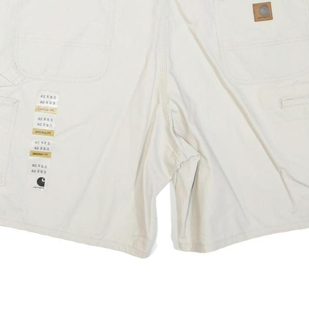 CARHARTT Mens White Cotton Blend Workwear Shorts XL W40 Original Fit Utility