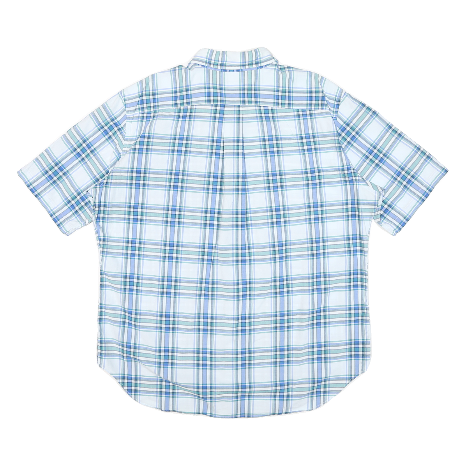 NAUTICA Mens Blue & Green Check Shirt XL Cotton Blend Casual Button Down