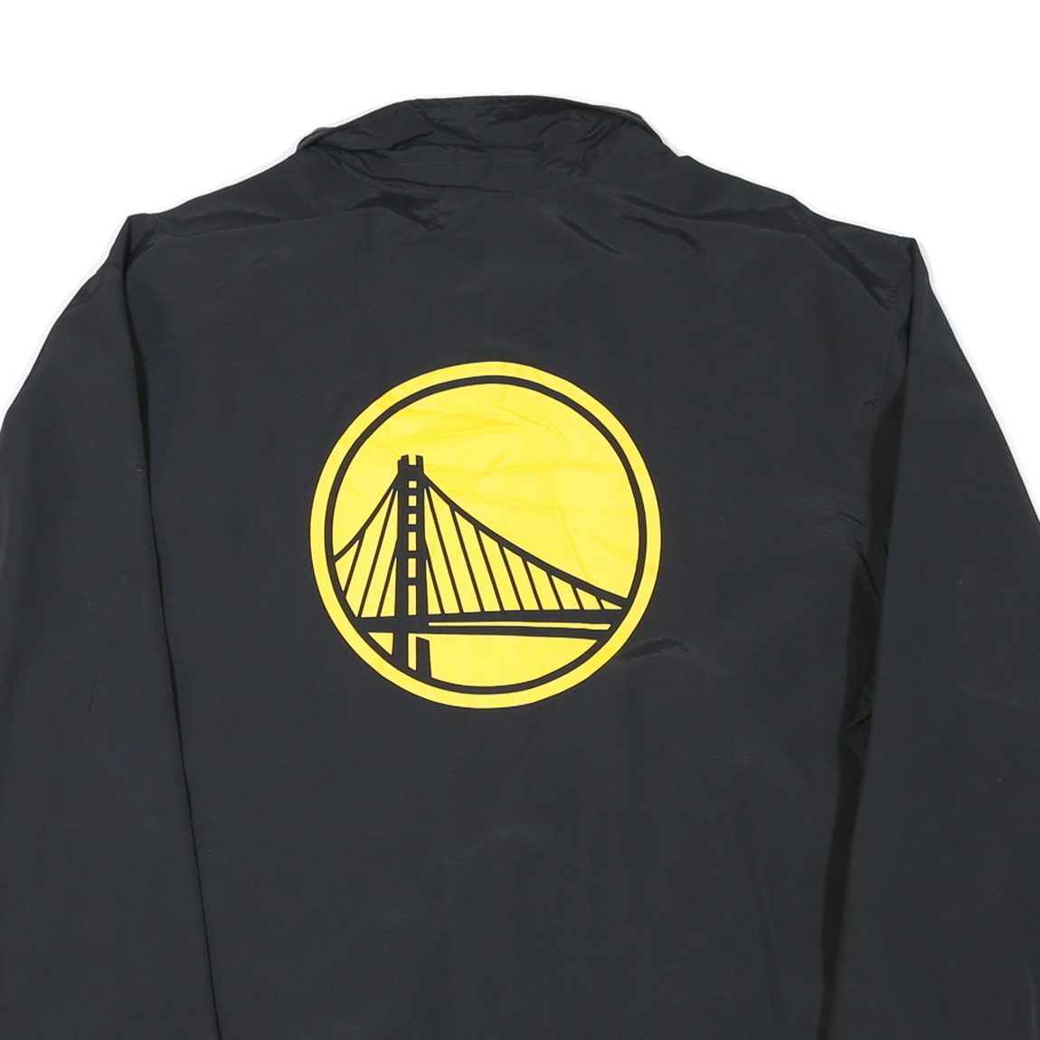 NIKE Mens Black & Yellow Warriors Zip Jacket XL Polyester Blend Plain Sportswear