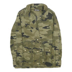 TALLY WEIJL Womens Green Cotton Camouflage Button Jacket S Casual Military Style