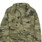TALLY WEIJL Womens Green Cotton Camouflage Button Jacket S Casual Military Style