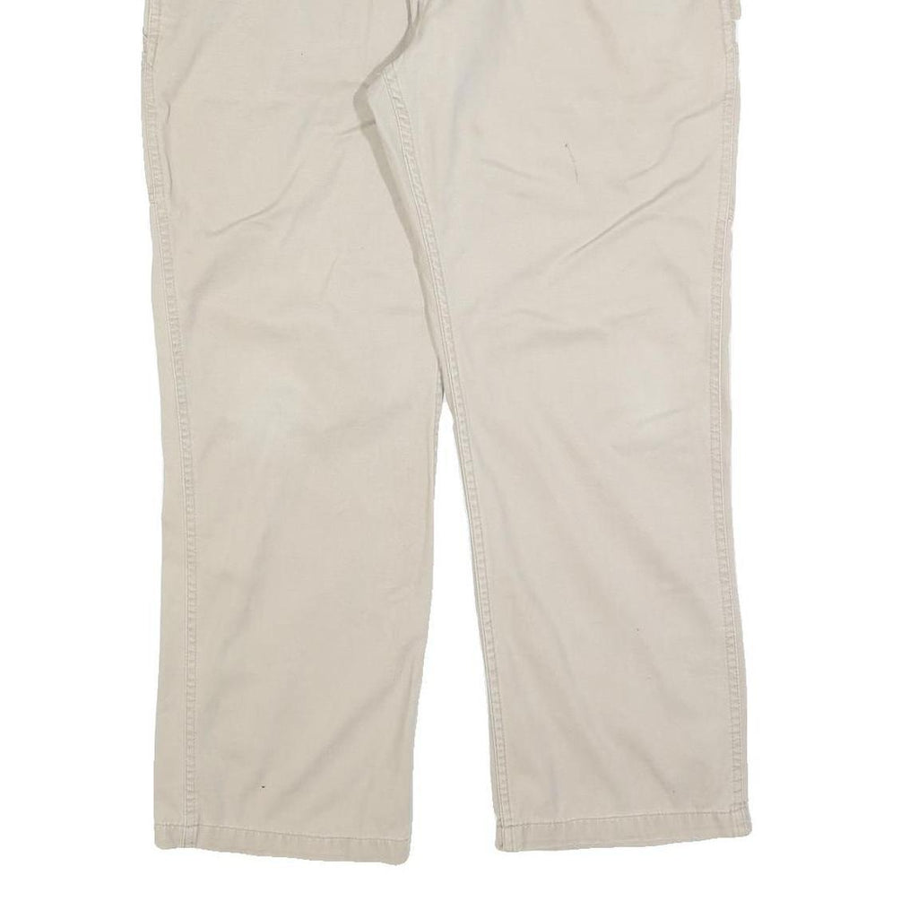 CARHARTT Mens Cotton Blend Beige Relaxed Straight Trousers W36 L30 Workwear