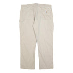 CARHARTT Mens Cotton Blend Beige Relaxed Straight Trousers W36 L30 Workwear