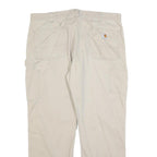 CARHARTT Mens Cotton Blend Beige Relaxed Straight Trousers W36 L30 Workwear
