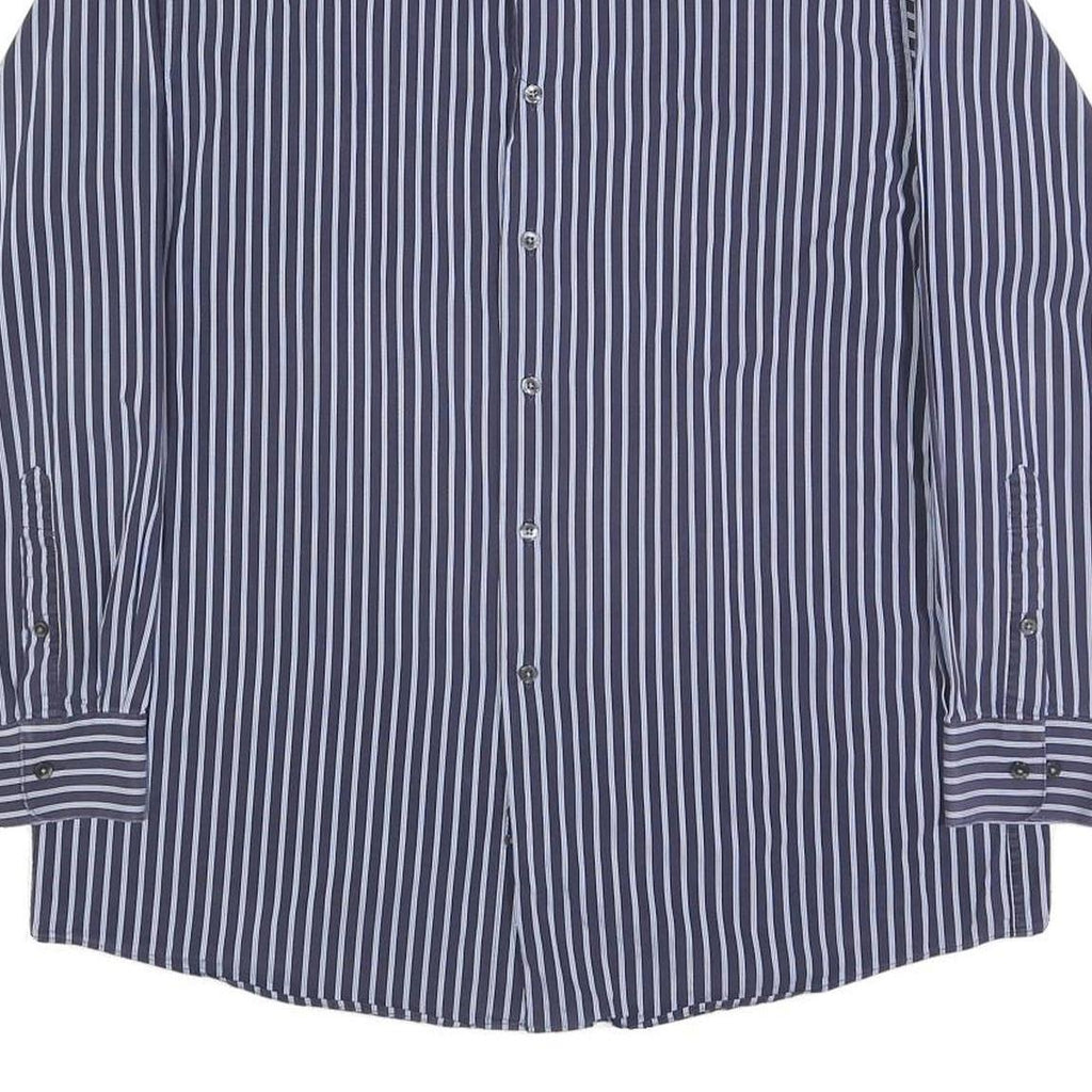 CALVIN KLEIN Mens Blue & White Striped Shirt XL Smart Casual Cotton Button