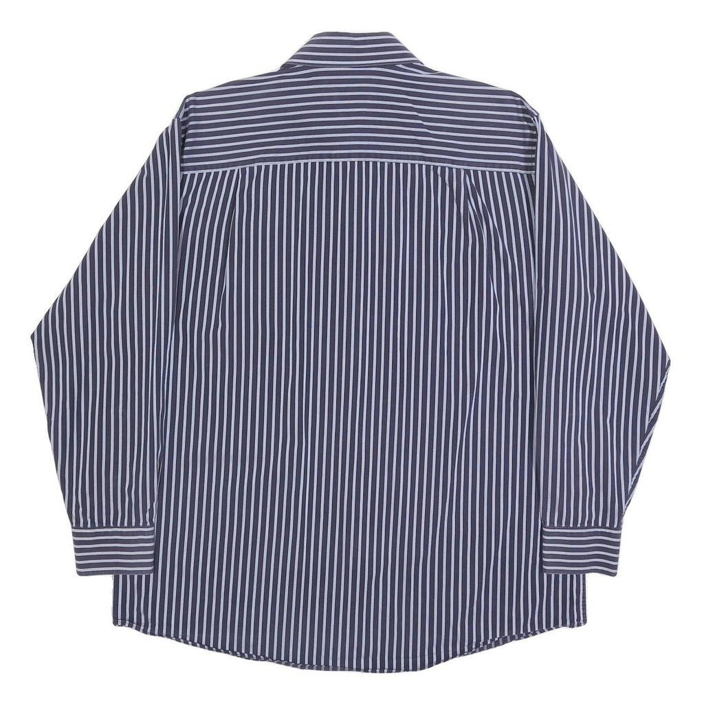 CALVIN KLEIN Mens Blue & White Striped Shirt XL Smart Casual Cotton Button