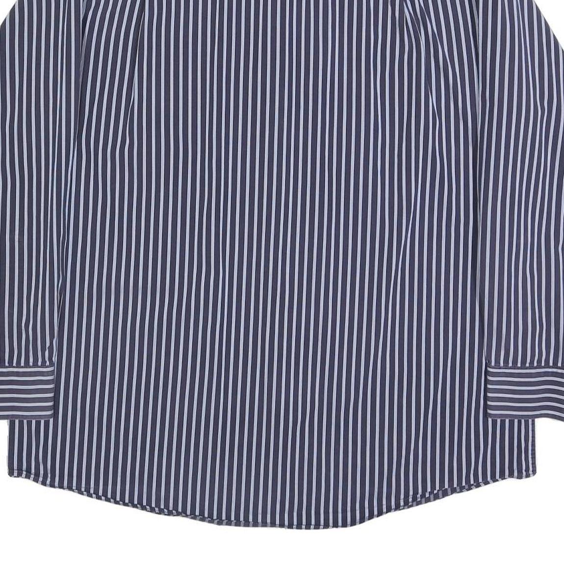 CALVIN KLEIN Mens Blue & White Striped Shirt XL Smart Casual Cotton Button