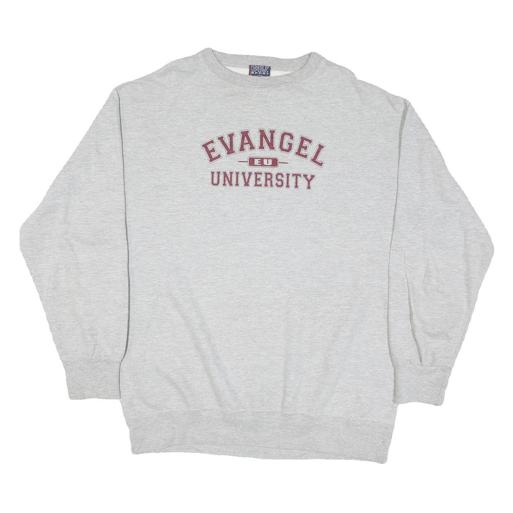 MV SPORT Mens Grey Evangel University Crew Neck L Cotton Blend Sweatshirt