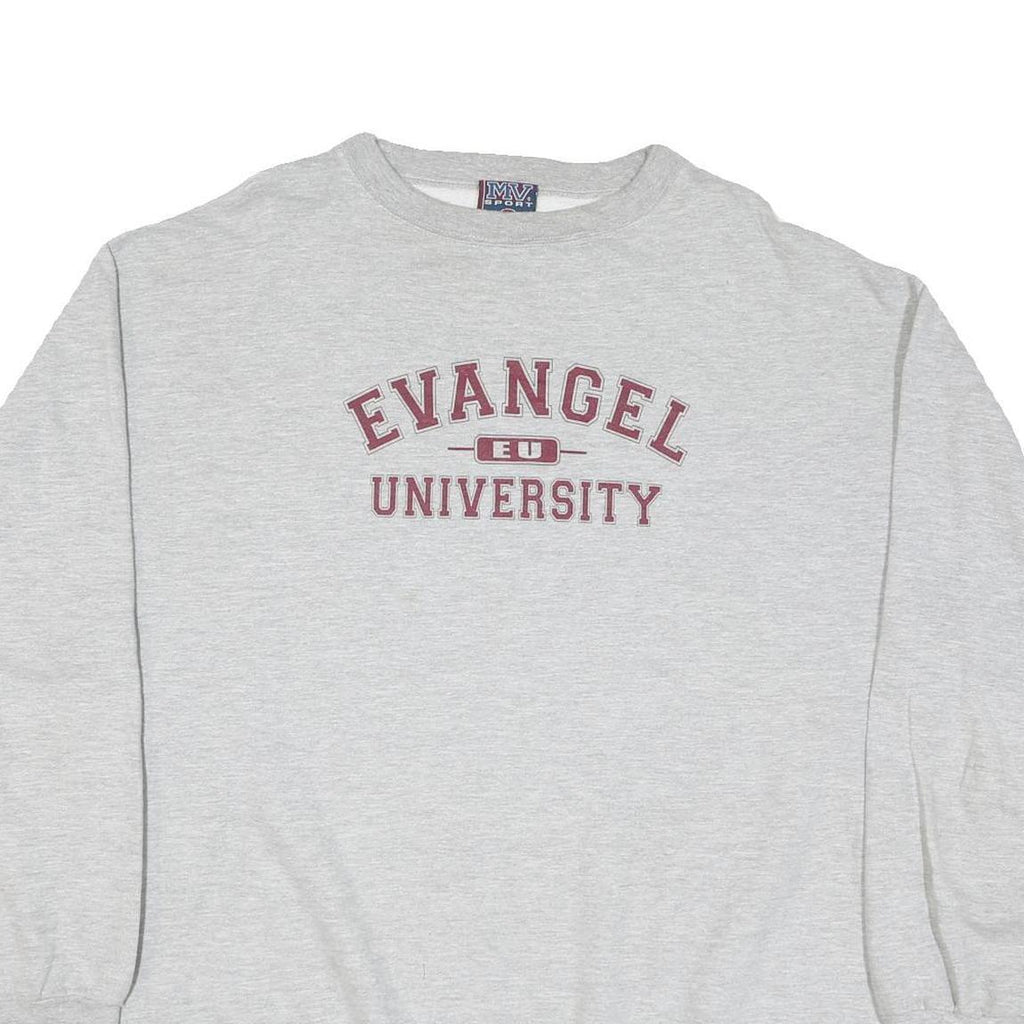 MV SPORT Mens Grey Evangel University Crew Neck L Cotton Blend Sweatshirt