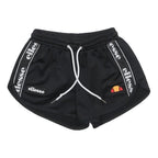 ELLESSE Womens Shorts Black Sports Casual Logo UK 6 W20 Elastic Waist Drawstring