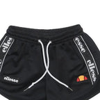 ELLESSE Womens Shorts Black Sports Casual Logo UK 6 W20 Elastic Waist Drawstring