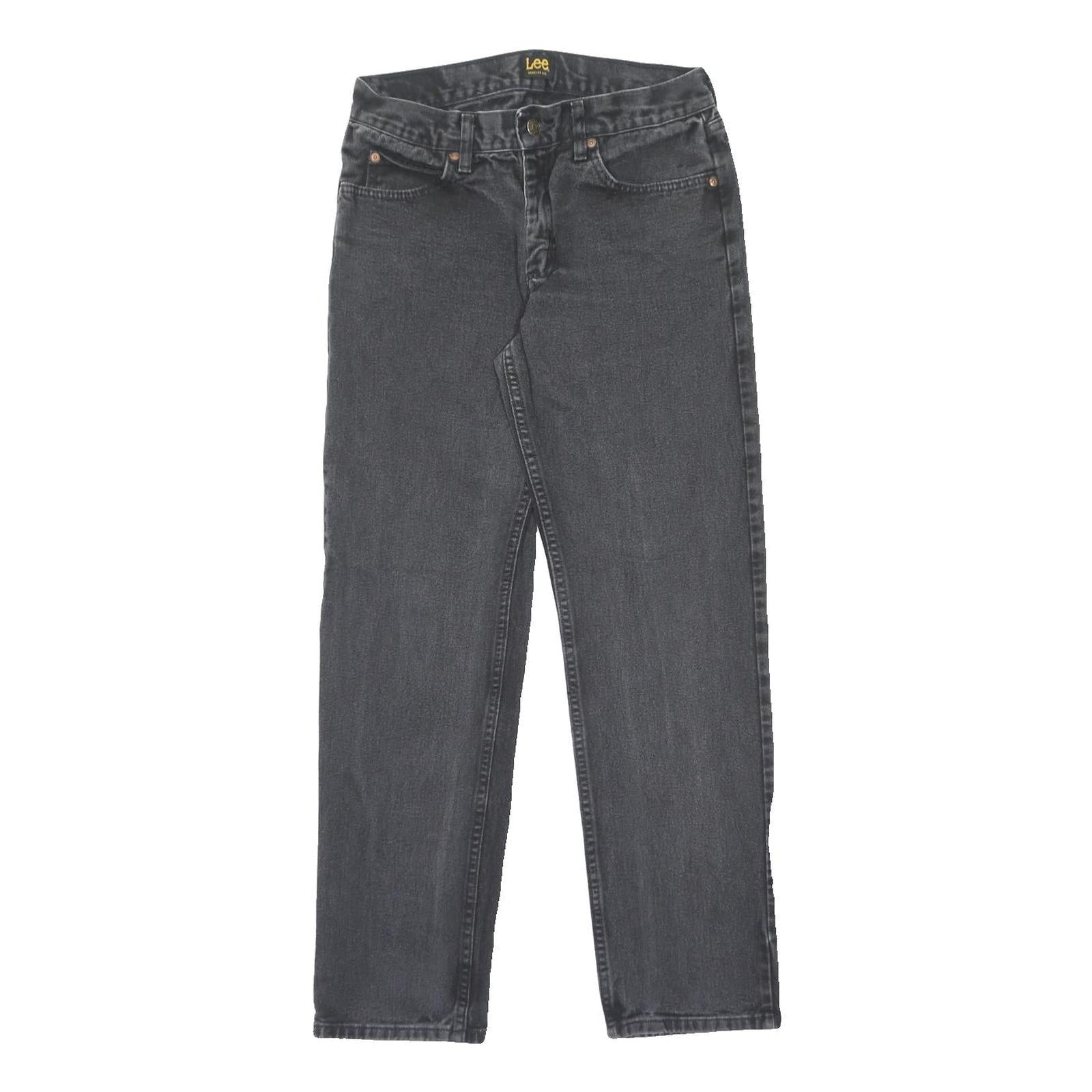 LEE Mens Jeans Black Classic Straight Denim W31 L32 Zip Cotton Casual