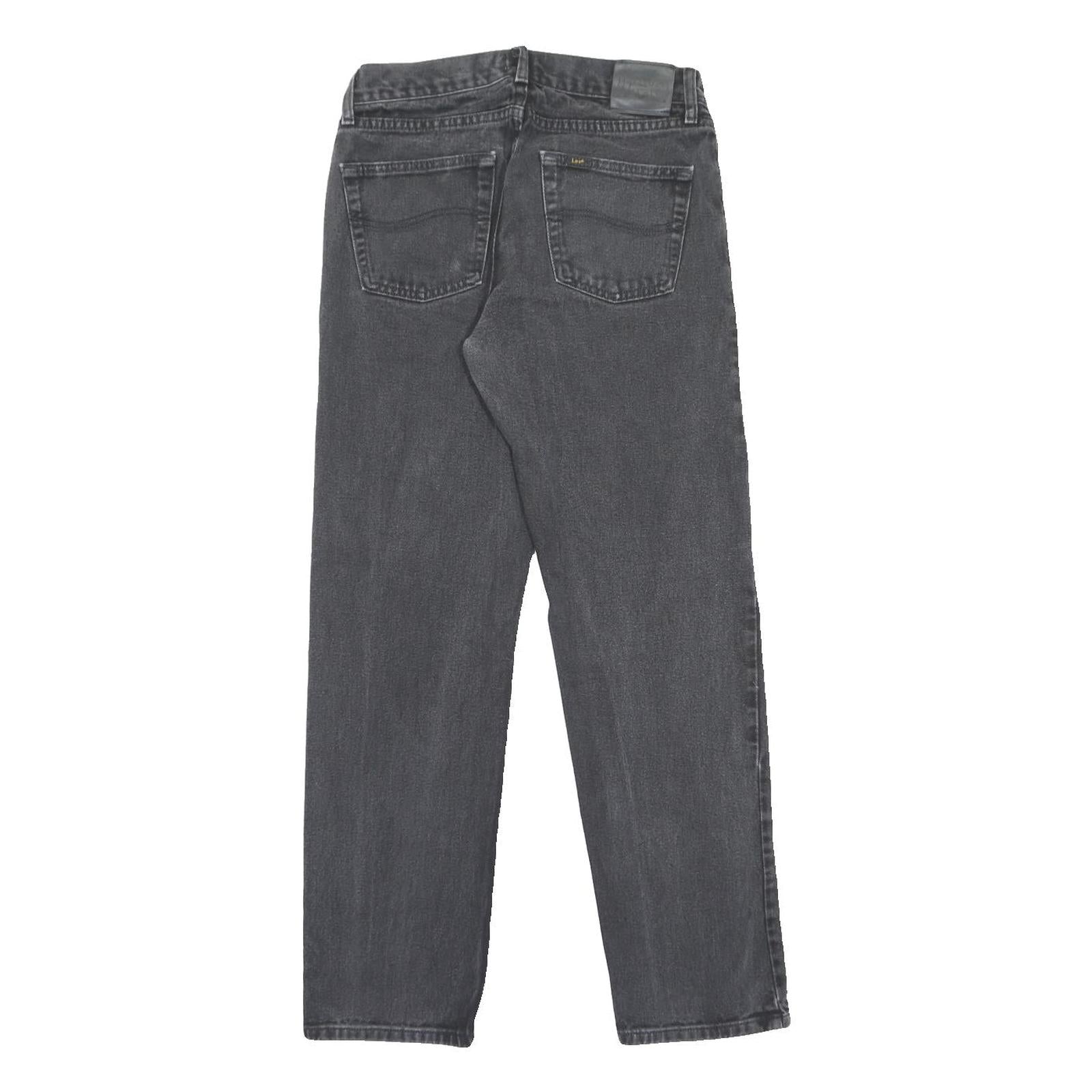 LEE Mens Jeans Black Classic Straight Denim W31 L32 Zip Cotton Casual
