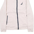 NAUTICA Womens Cream Zip Jacket S Cotton Plain Long Sleeve Casual Lightweight