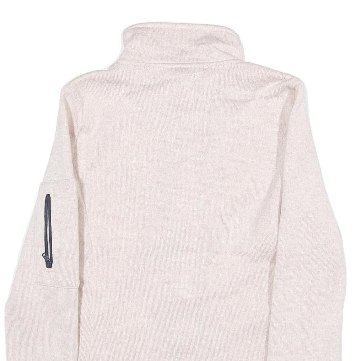 NAUTICA Womens Cream Zip Jacket S Cotton Plain Long Sleeve Casual Lightweight