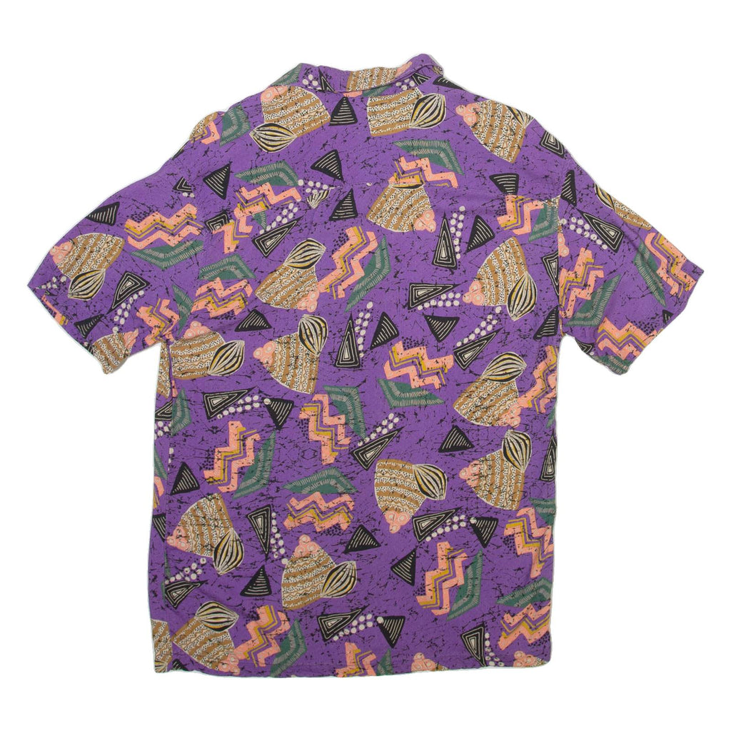 PULL & BEAR Mens Shirt Purple Geometric XS