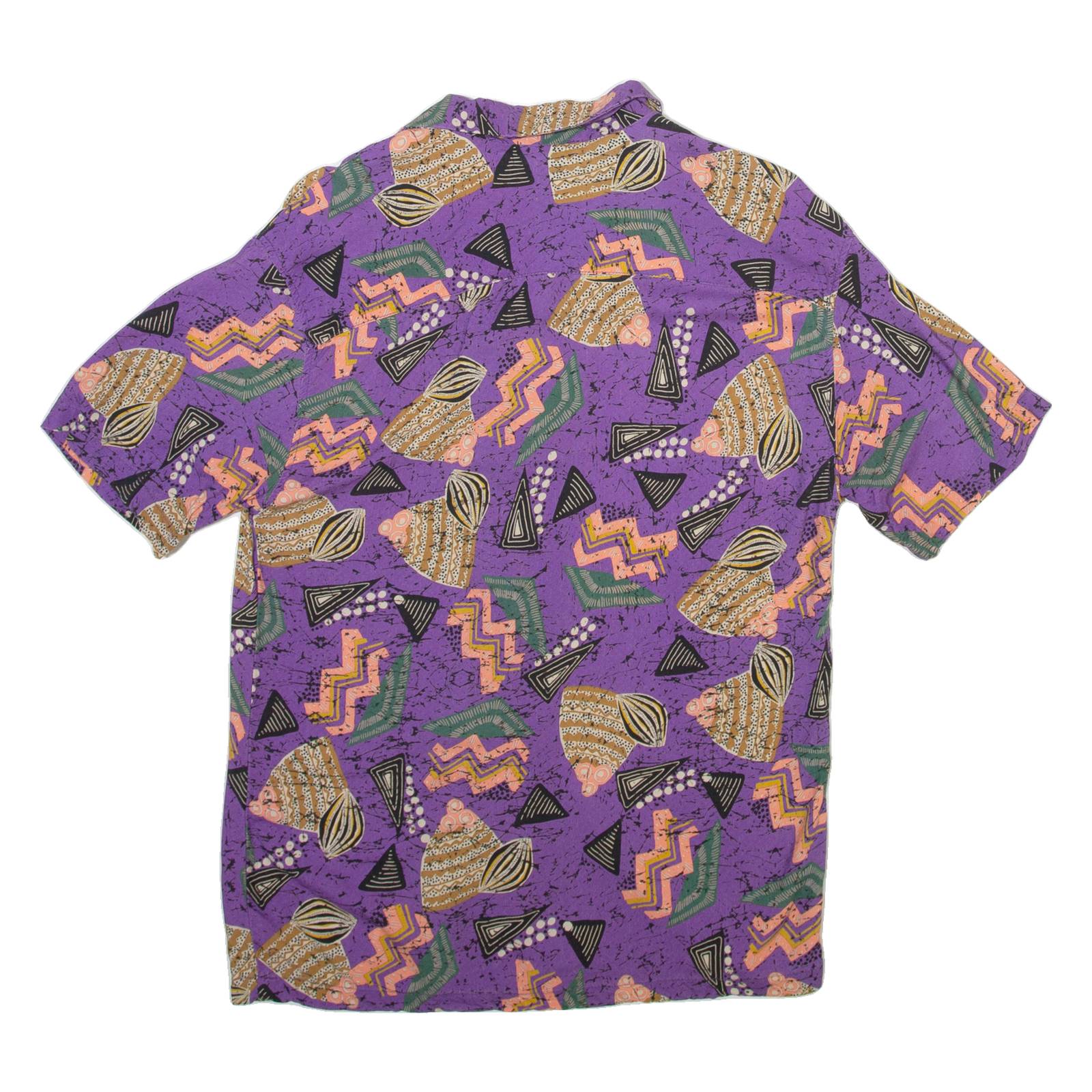 PULL & BEAR Mens Shirt Purple Geometric XS