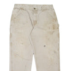 CARHARTT Carpenter Workwear Mens Jeans Grey Loose Tapered W38 L32