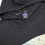 CHAMPION Mens Black Pullover Hoodie L Cotton Blend Casual Wear