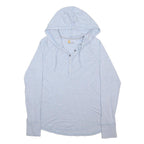 CARHARTT Womens Blue Pullover Henley Button Long Sleeve S Relaxed Cotton Blend