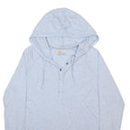 CARHARTT Womens Blue Pullover Henley Button Long Sleeve S Relaxed Cotton Blend
