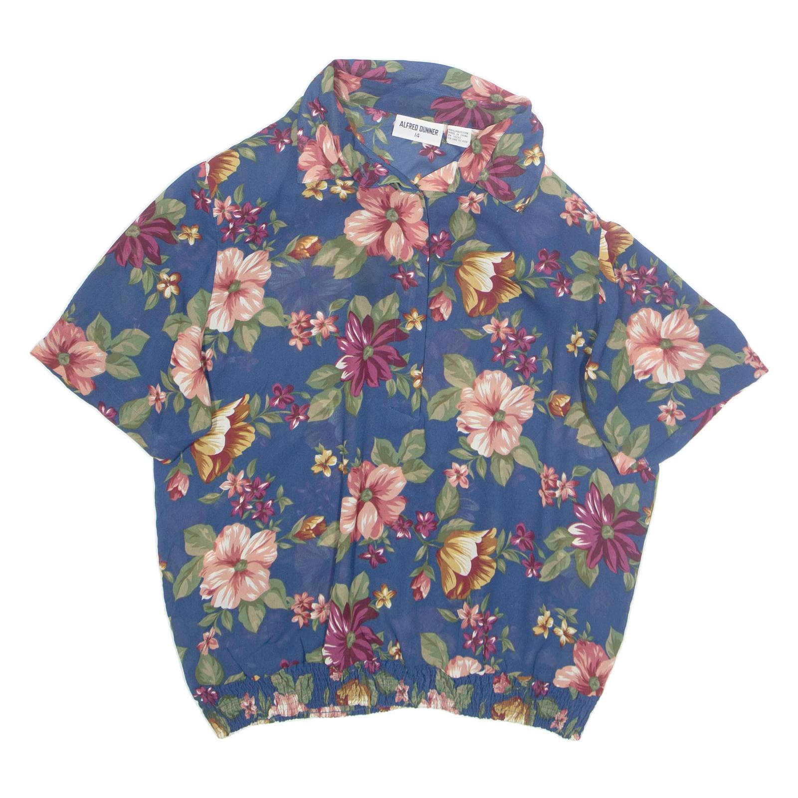 ALFRED DUNNER Womens Printed Top Beige Collared Floral M