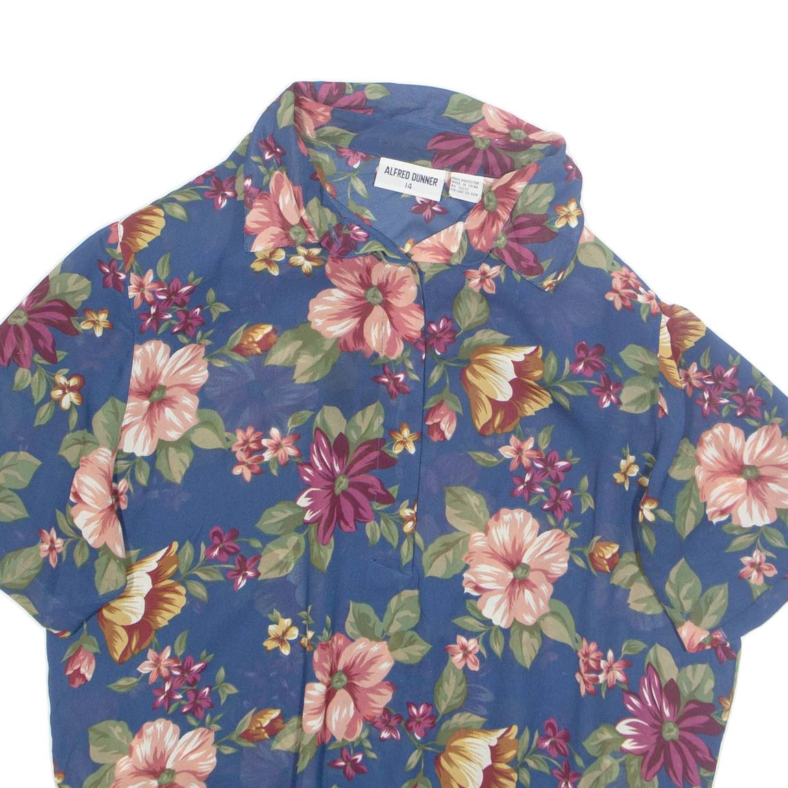 ALFRED DUNNER Womens Printed Top Beige Collared Floral M