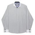 RIVER ISLAND Mens Grey & White Stripe Classic Fit Shirt XL Long Sleeve Button