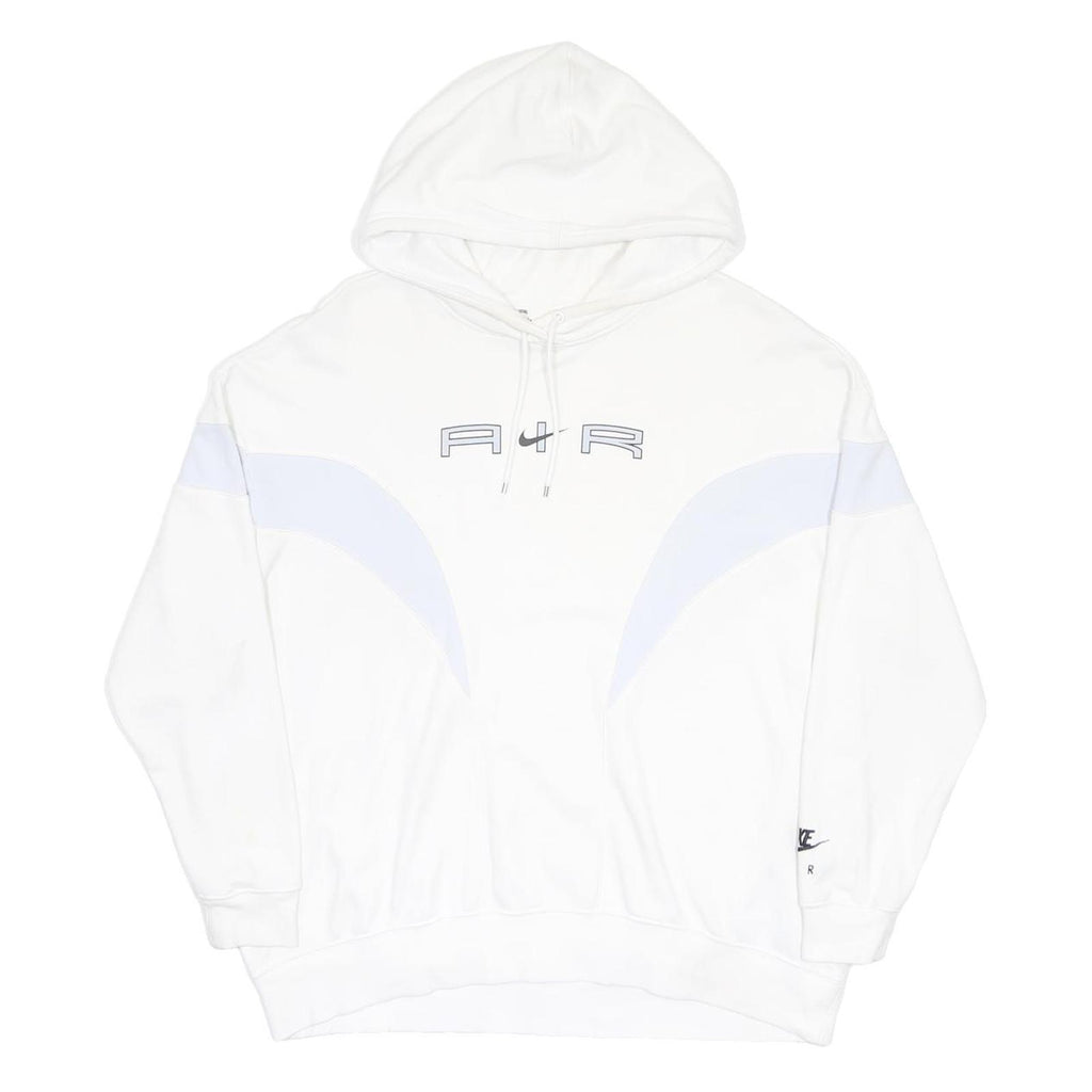 NIKE Mens White Air Pullover Hoodie L Cotton Blend Sportswear Sweatshirt