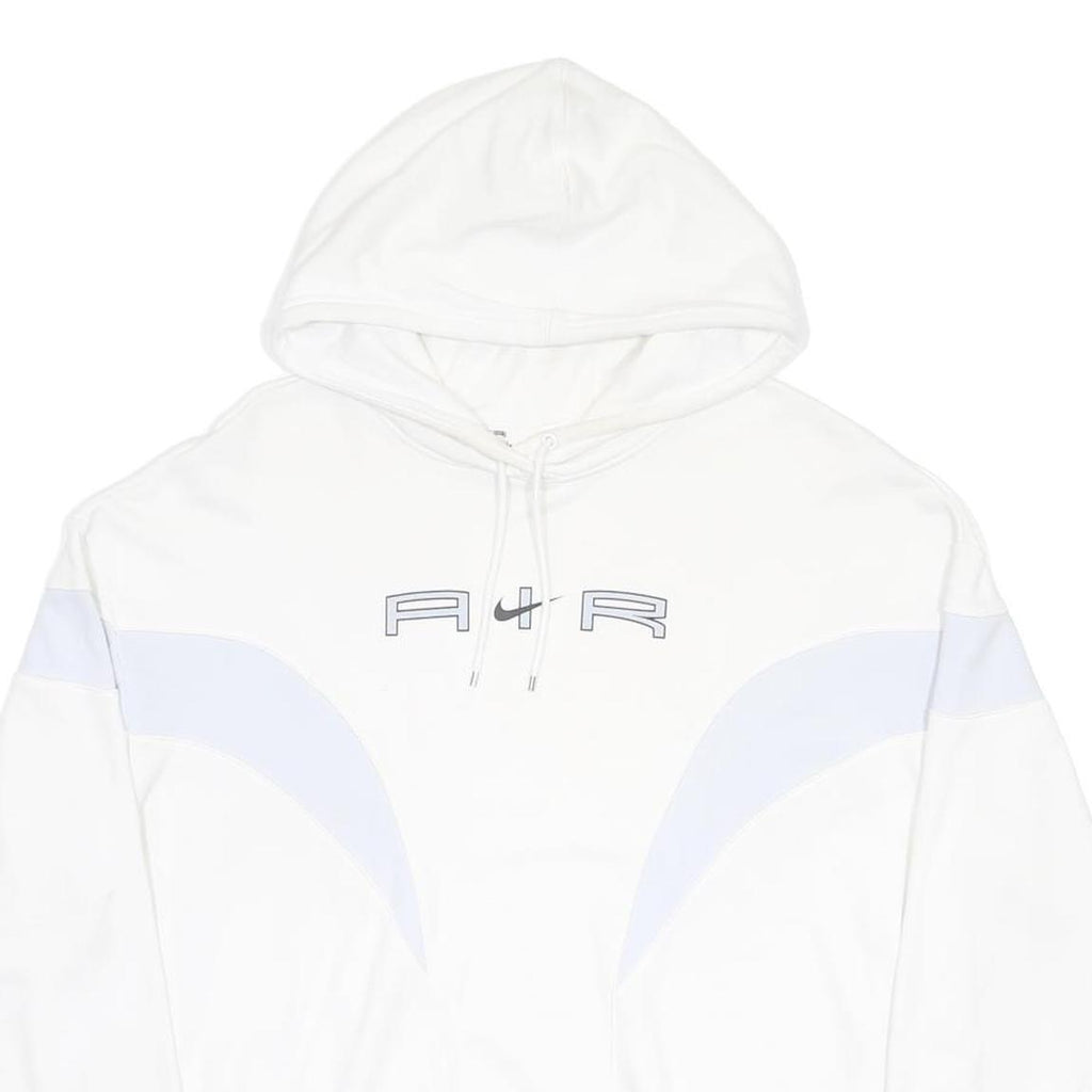 NIKE Mens White Air Pullover Hoodie L Cotton Blend Sportswear Sweatshirt