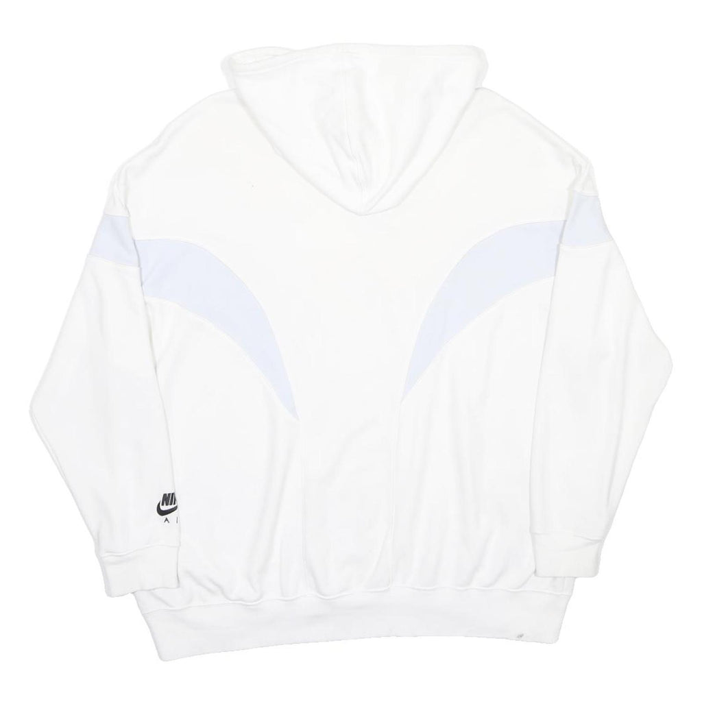 NIKE Mens White Air Pullover Hoodie L Cotton Blend Sportswear Sweatshirt
