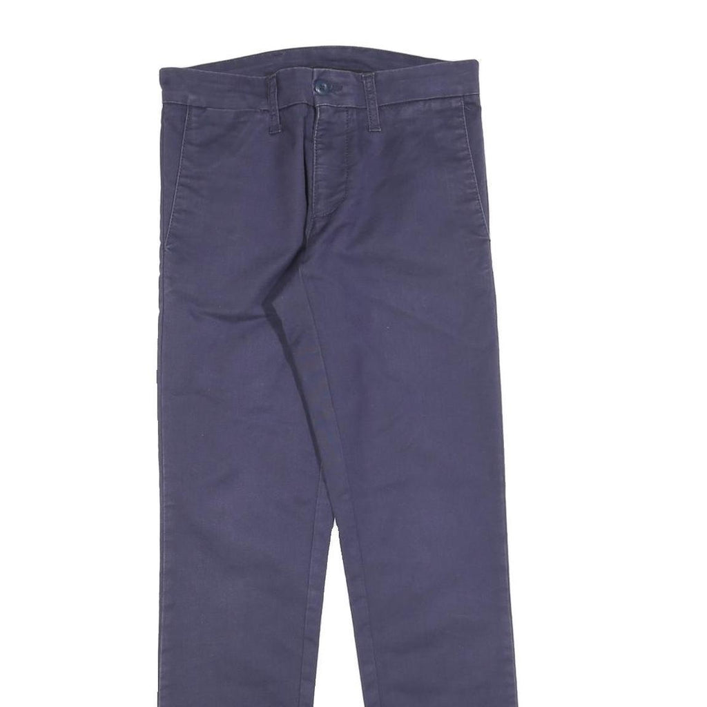 CARHARTT Mens Cotton Blend Navy Slim Trousers W27 L30 Casual Zip Fastening