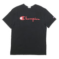 CHAMPION Mens Black Red Logo Modern T-Shirt M Short Sleeve Crew Neck